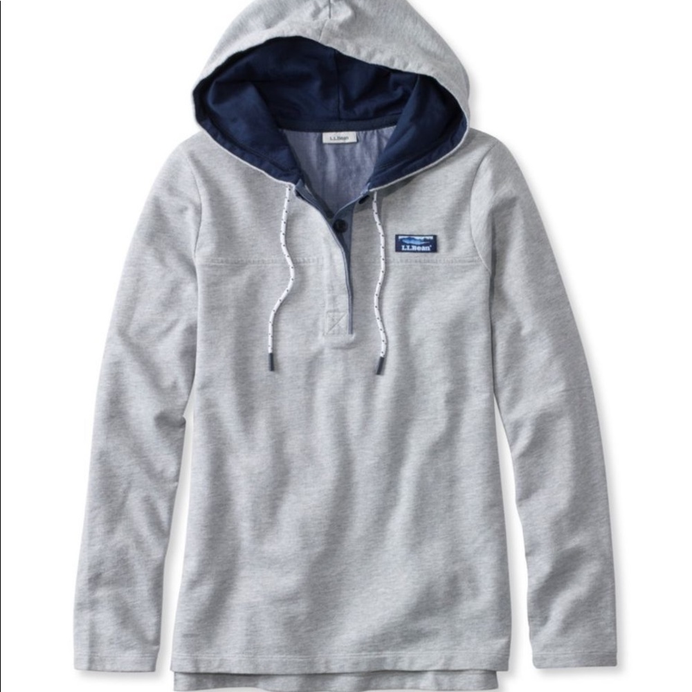 LL Bean Soft Cotton Rugby Pullover Hoodie